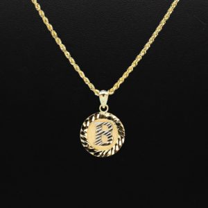 Round Diamond Cut Letter B- Pendant - Image 3