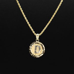 Round Diamond Cut Letter D- Pendant - Image 3