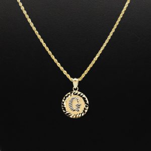 Round Diamond Cut Letter G- Pendant - Image 3