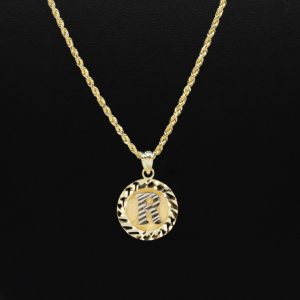 Round Diamond Cut Letter R- Pendant - Image 3