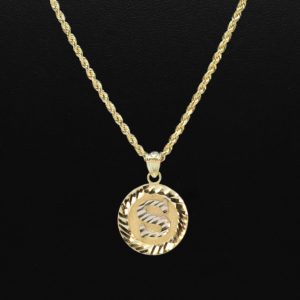 Round Diamond Cut Letter S- Pendant - Image 3