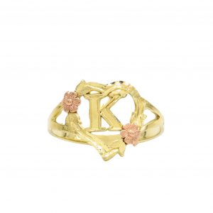 Heart Letter K Ring - Rings