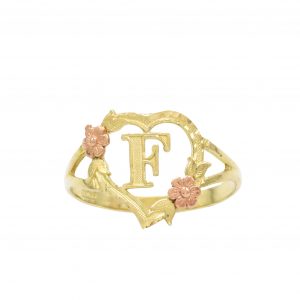 Heart Letter F Ring - Rings