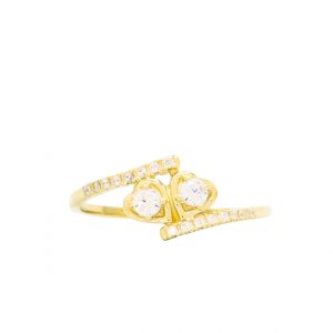 Double Cz Heart - Rings