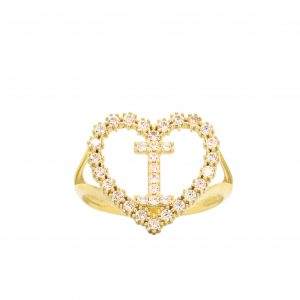 CZ Heart CZ Letter I Ring - Rings