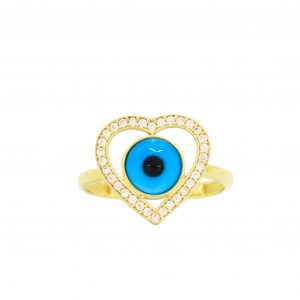 CZ Evil Eye Heart - Rings