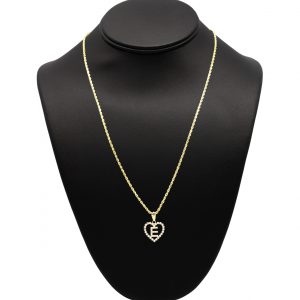 CZ Heart CZ Letter E - Pendant
