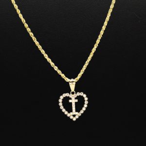 CZ Heart CZ Letter I - Pendant - Image 3