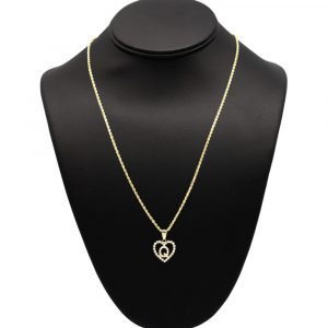 CZ Heart CZ Letter Q - Pendant