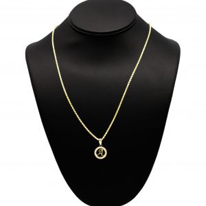 CZ Round Letter A - Pendant