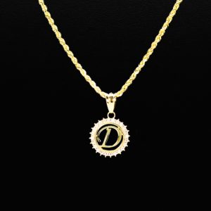 CZ Round Letter D - Pendant - Image 3