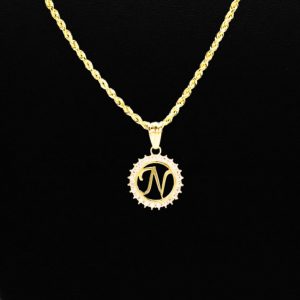 CZ Round Letter N - Pendant - Image 3