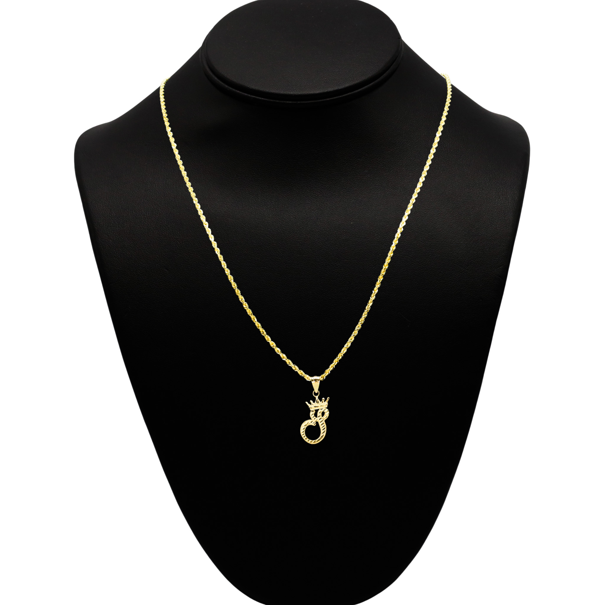 s♡m Crown Diamond Cut Letter S- Pendant - Golden Hand Jewellery