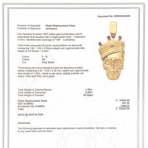 Large Diamond Skull .49ct #135- Pendant - Image 3