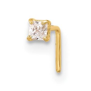 Cz Square Nose Stud - Body Jewellery