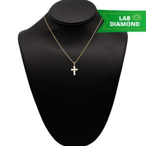 Diamond Cross .60ct Lab 10k- Diamond Pendant
