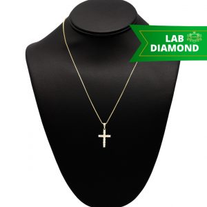 Diamond Cross .33ct Lab 10k- Diamond Pendant