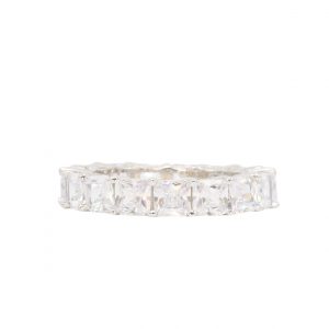 Cz Princess Eternity - Silver Ring