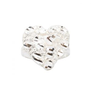3D Nugget Heart - Silver Ring