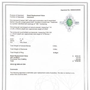 Genuine Emerald Diamond Ring .89ct #28 - Diamond Ring - Image 3