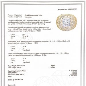 Baguette Diamond Ring 5.6ct #50- Diamond Ring - Image 3