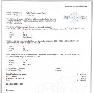 Oval Cut 2.4ct Lab #189 - Diamond Ring - Image 3