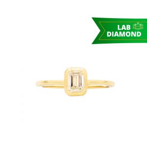 Emerald Cut .50ct Lab 14k - Diamond Ring