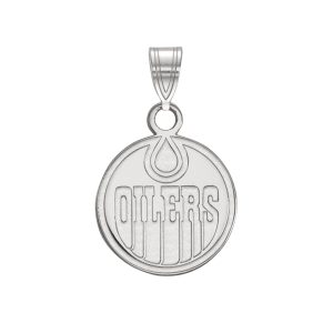 Small Oilers NHL- Silver Pendant