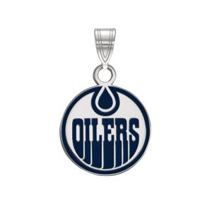 Oilers Enamel NHL- Silver Pendant