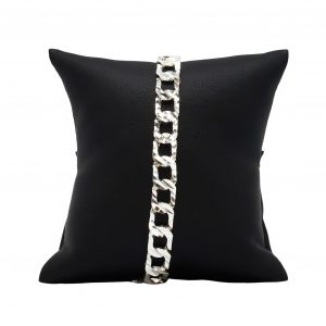 Double Sided Diamond Cut 8.5mm 9.5"- Silver Bracelet