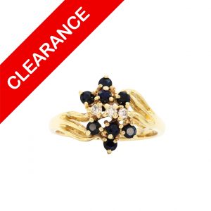 Sapphire X Diamond .08ct - Diamond Ring