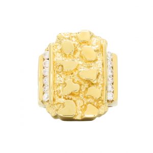 Diamond Nugget .91ct 10k #219 - Diamond Nugget Ring