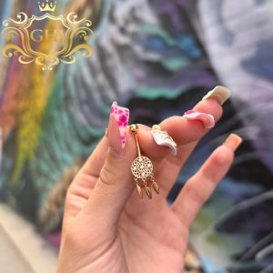 Cz Dream Catcher Belly Ring 14k - Body Jewellery - Image 4