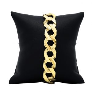 Double Sided Medusa X Diamond Cut 14.5mm 8.75" - Bracelet