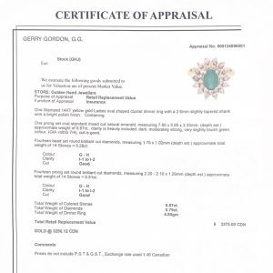 Natural Emerald 14k #234 - Diamond Ring - Image 3