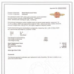 Genuine Orange Sapphire .09ct Lab #16 - Ring - Image 3
