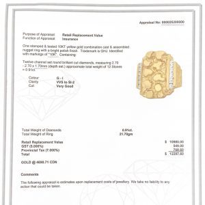 Diamond Nugget .91ct 10k #219 - Diamond Nugget Ring - Image 3