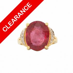 Natural Ruby 18k #220 - Diamond Ring