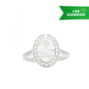 Oval Halo 2.6ct Lab #62- Diamond