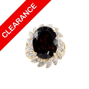 Synthetic Garnet .16ct 14k - Diamond Ring