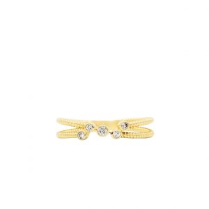 Diamond Double Band .08ct 14k - Diamond Ring