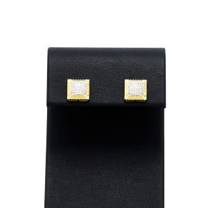 Square Cluster 0.15ct- Genuine Diamond Earrings