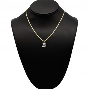 Diamond Block Letter B .10ct- Pendant