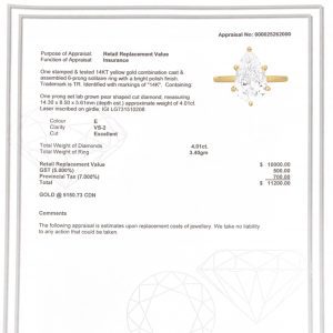 Pear 4ct Lab #76 - Diamond Ring - Image 3