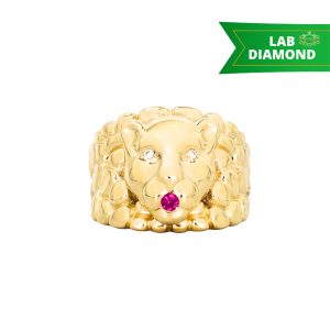 Solid Panther Ring .03ct Lab - Diamond Ring