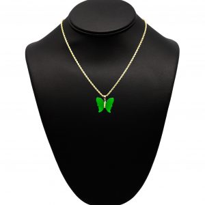 Jade Green Butterfly 14k- Pendant