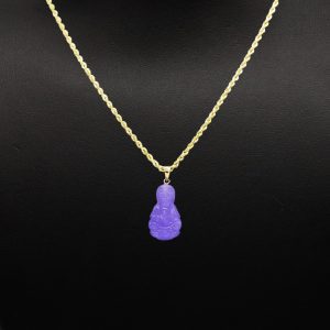 Purple Jade Guanyin 14k- Pendant - Image 3