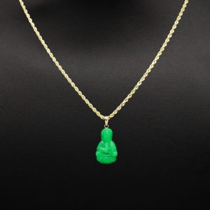 Green Jade Guanyin 14k- Pendant - Image 3