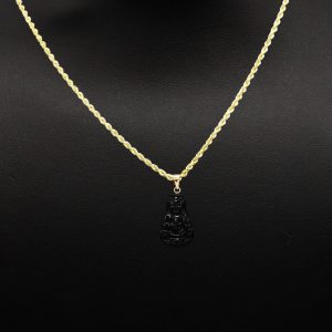 Black Jade Guanyin 14k- Pendant - Image 3