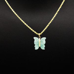 Jade Butterfly 14k- Pendant - Image 3